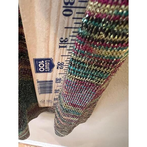 Vintage GUESS Jeans  Multicolor Short Sleeve Smocked Back Tie Knit Dress Small - Picture 5 of 10